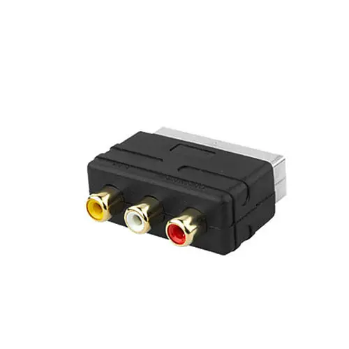 Перехідник Scart тато 3RCA мама S-video з перемикачем - фото 2