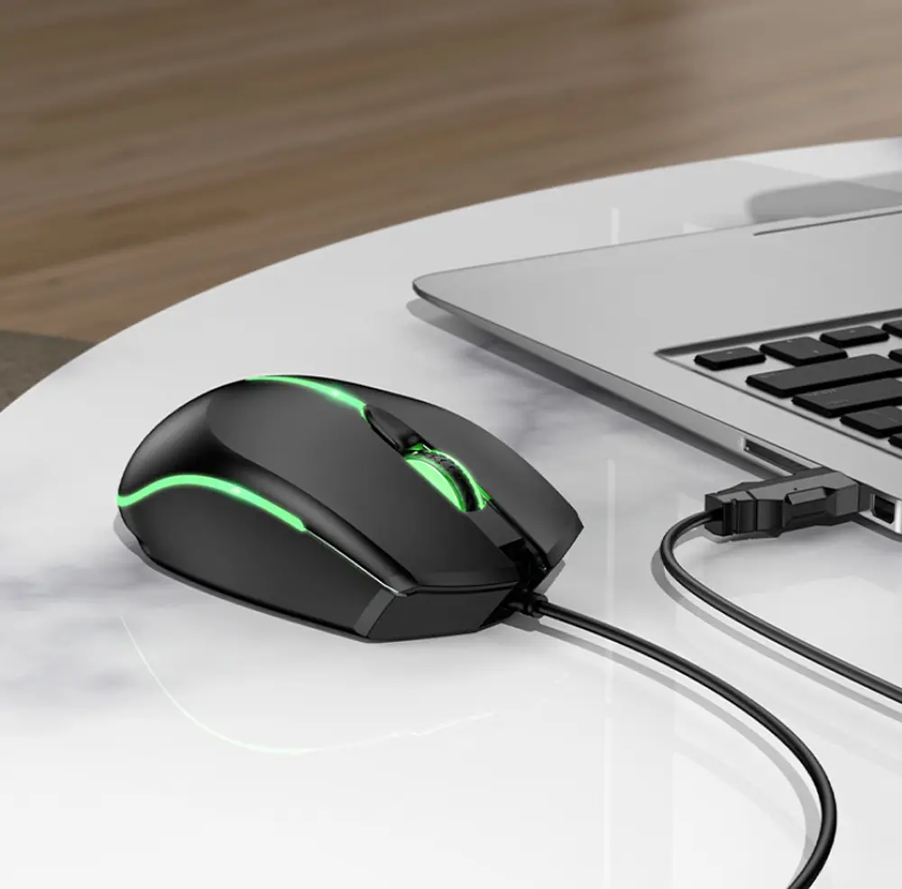 Компьютерная мышь Hoco GM37 Wonderful gaming luminous Wired mouse Черный - фото 3
