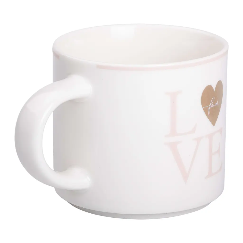 Чашка керамічна Liling Rongxiang Ceramic Love 350 мл біла RX-N240126WL - фото 2