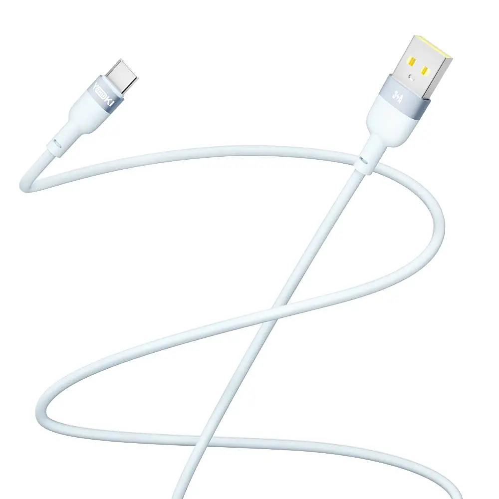 Кабель для заряджання та обміну даними USB Yoki YK-SI50 SILICONE Series USB/Type C 60W 3A/20V 1.2 м Синій - фото 3