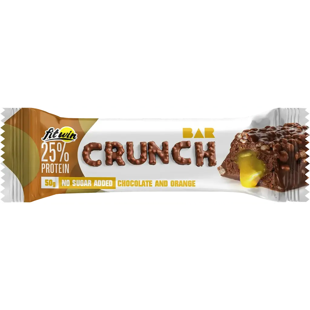 Батончик FitWin Crunch Bar 25%, 12*50 грам - Шоколад-апельсин - фото 2