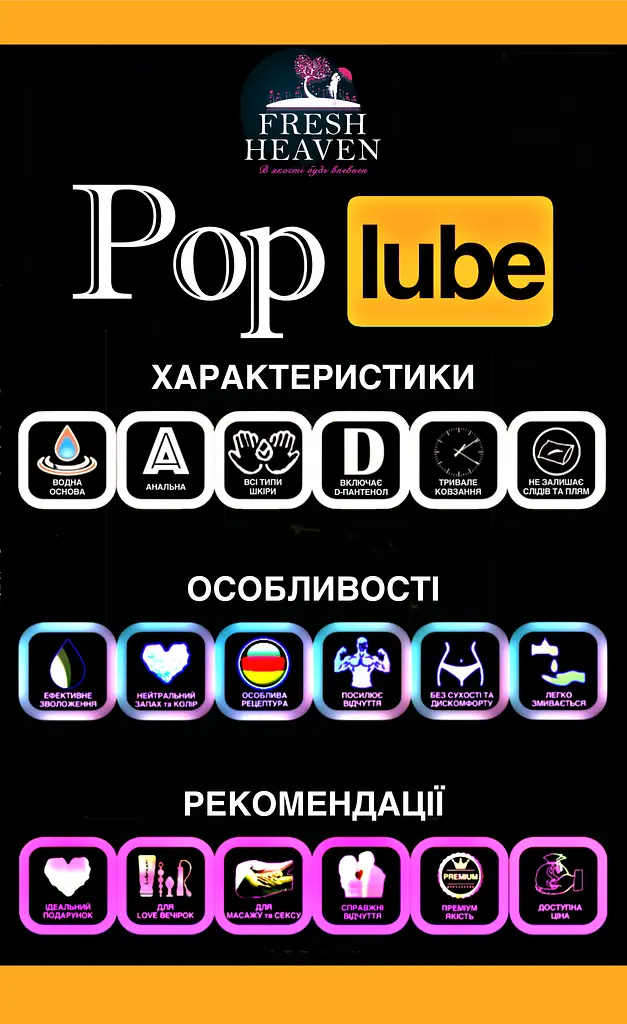 Iнтим-змазка Fresh Heaven анальна Pop Lube 1000ml та охолоджуюча Сool Lube 250ml  - фото 3