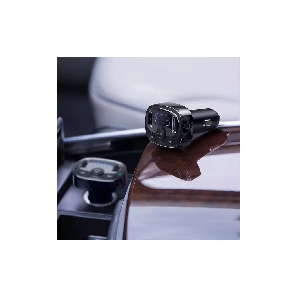 FM модулятор Baseus T Shaped S-09A 2 х USB Type-A, microSD Black (CCMT000001) - фото 7