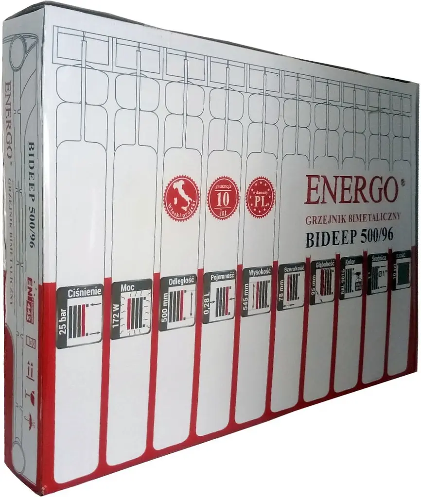 Радіатор біметалевий секційний Energo Bideep 500/96 (кратно 10), Білий - фото 9