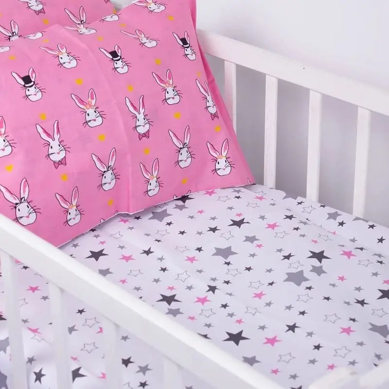 Наволочка MirSon Kids Time 17-0528 Bunnies pink Бязь різнокольорова - фото 4