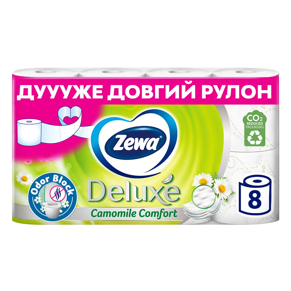 Туалетний папір Zewa Deluxe Ромашка 3 шари 8 рулонів (7322541171708) - фото 2