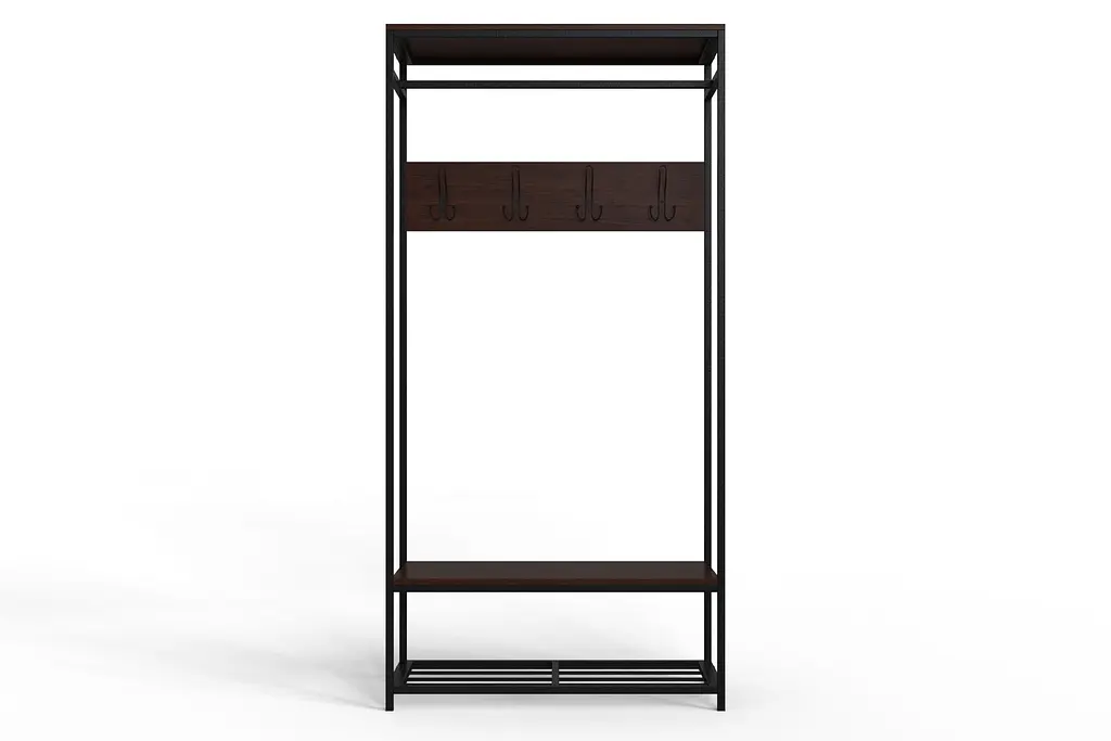 Вішалка модульна підлогова Ferrum-decor Треліс 15 180x90x38 чорний ДСП Венге 16мм (FRD-105521) - фото 4