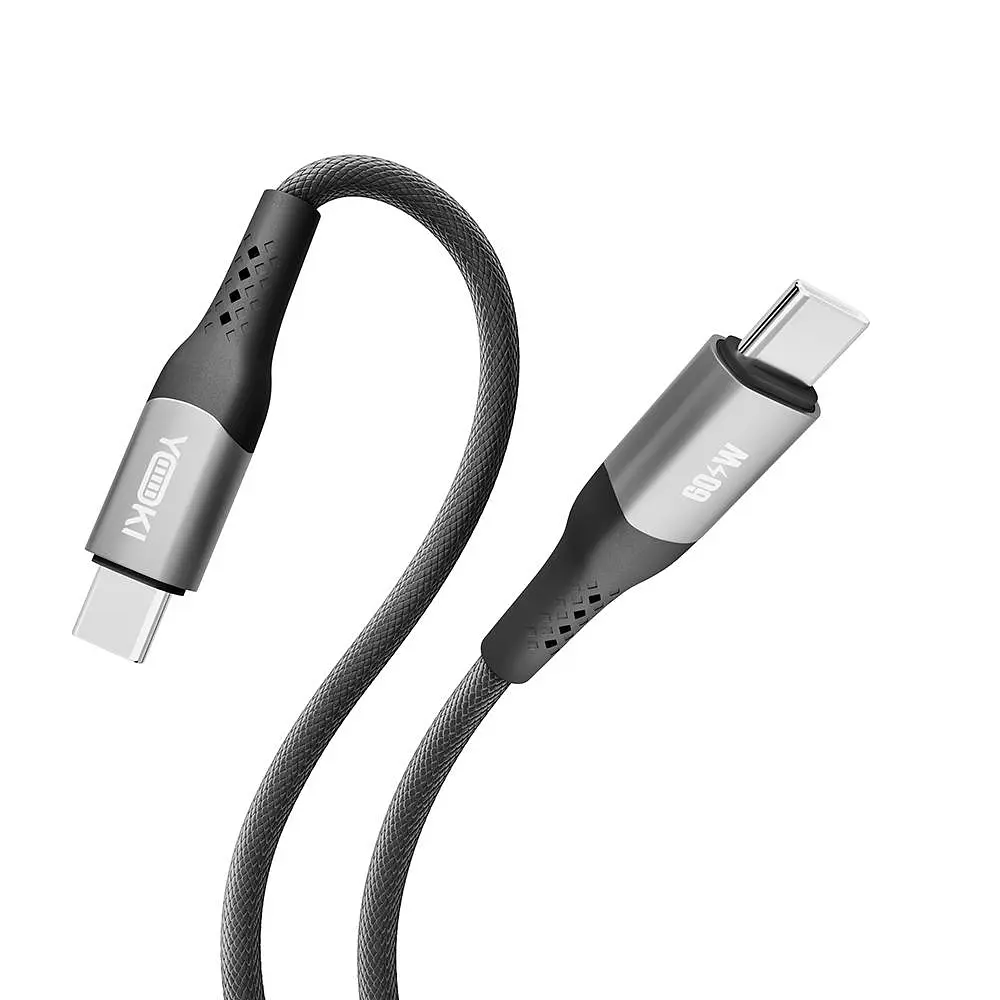 Кабель для заряджання та обміну даними USB Yoki YK-SO15 SOLID Series Type-C to Type-C 60W 3A/20V 2 м Чорний - фото 5
