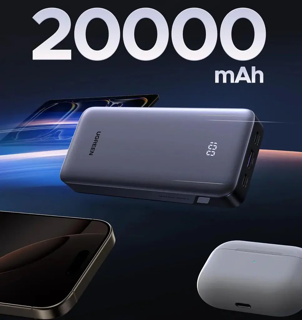 Повербанк Ugreen 20000 mAh 30W швидка та назкрізна зарядка з індикатором заряду для телефону та роутера - фото 2