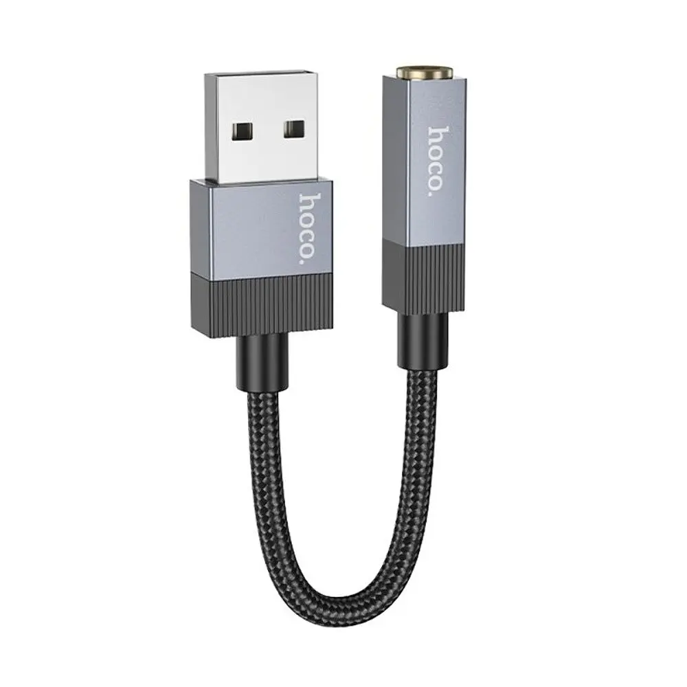Адаптер перехідник Hoco UPA32D USB to Jack 3.5 чорний - фото 3