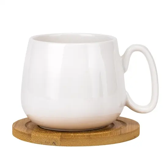 Набір чашок Elisey Дует з бамбуковою підставкою 230 мл 17 см (9184-007)       - фото 2