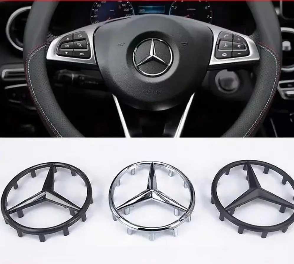 Емблема керма Mercedes-Benz хром 52 мм пластик (на товстих напрямних) - фото 3