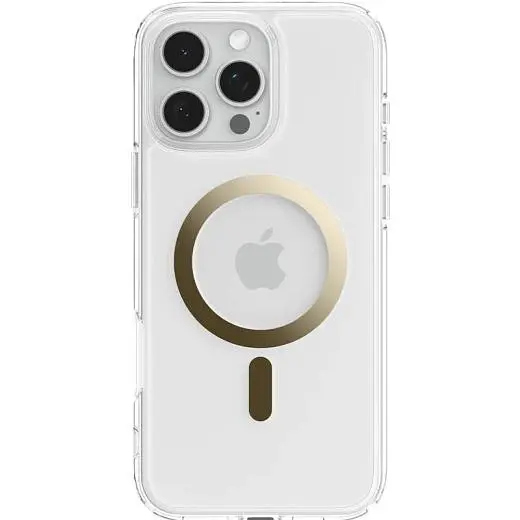 Прозорий чохол Spigen Ultra Hybrid MagSafe Gold для iPhone 16 Pro (ACS08132) - фото 2