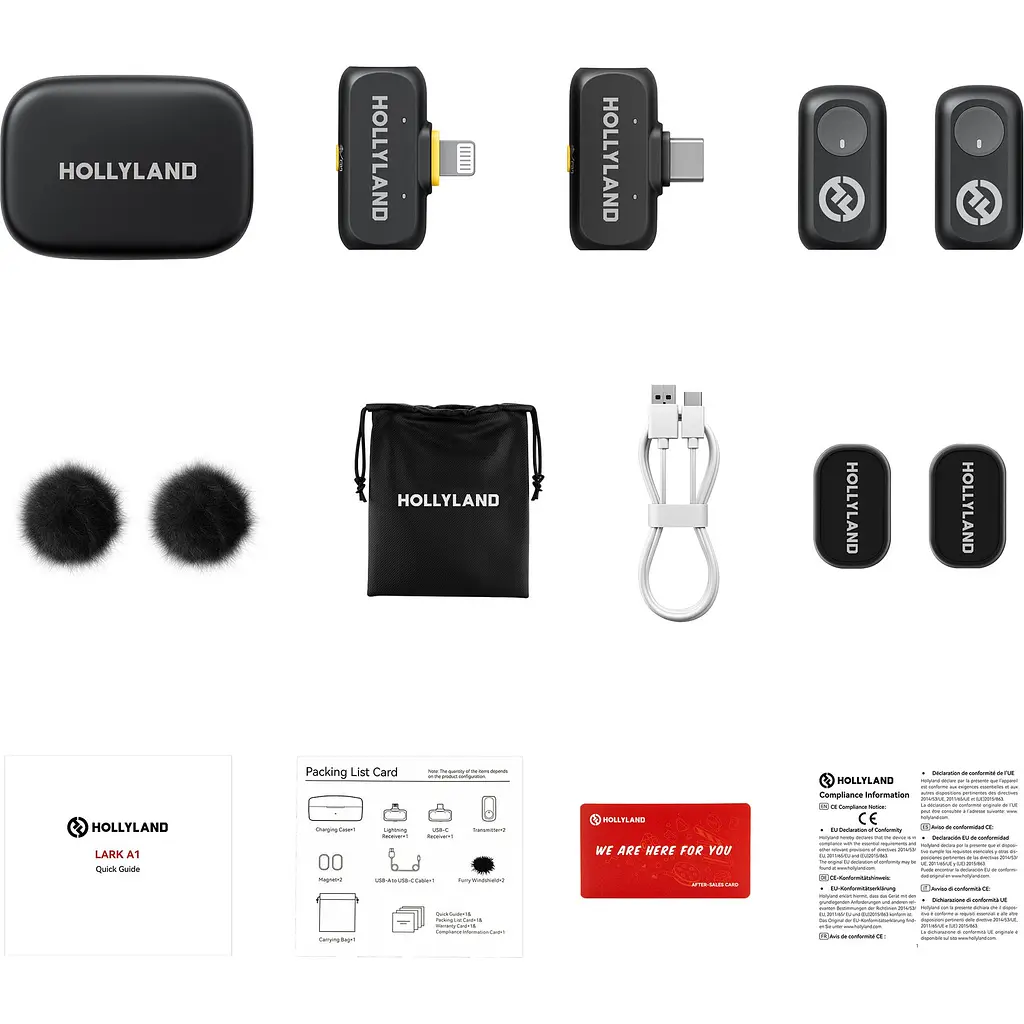 Мікрофонна радіосистема Hollyland LARK A1 Combo 2TX + RX/Lightning + RX/USB-C Space Gray [164071] - фото 7