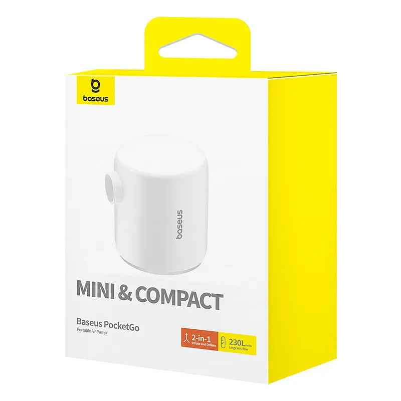 Портативний насос для матраців Baseus PocketGo Portable Air Pump Stellar White (C11157700221-00) - фото 2