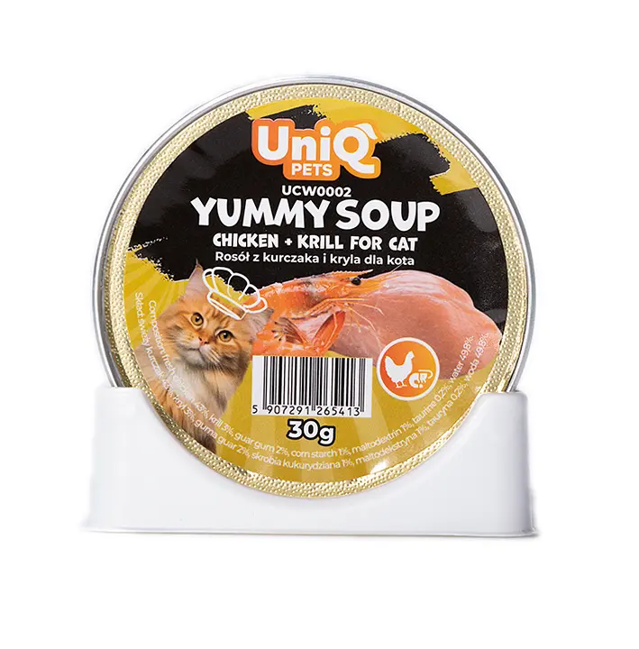 Смачний суп для кішок UNIQ PETS CAT WET FOOD ROYAL CHICKEN з куркою та крилем, 30 г - фото 4