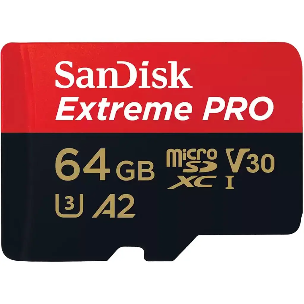 Карта пам'яті SanDisk microSDXC Extreme Pro 64GB UHS-I U3 V30 A2 + SD Adapter (SDSQXCU-064G-GN6MA) [174287] - фото 2