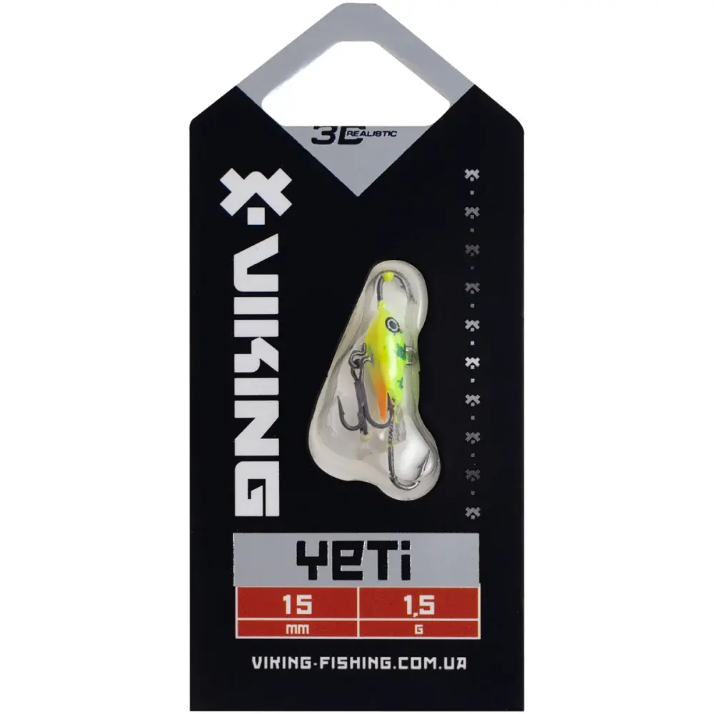 Балансир Viking Fishing Yeti Ice Jig 15mm 1.5g #05 Acid - фото 2
