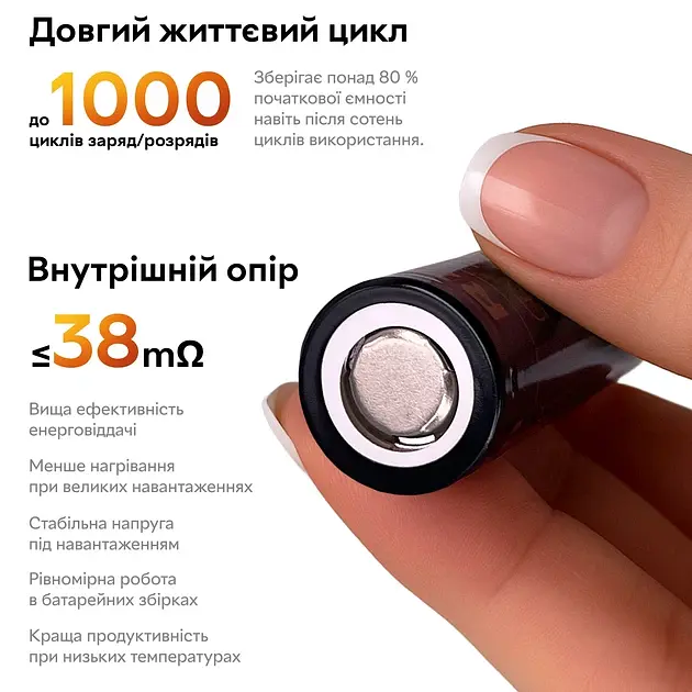Акумулятор 18650 LiitoKala Lii-35A 3500 mAh літій-іонний Li-Ion для електронних пристроїв 10А, 3.7V Плоский плюс (19311) - фото 7