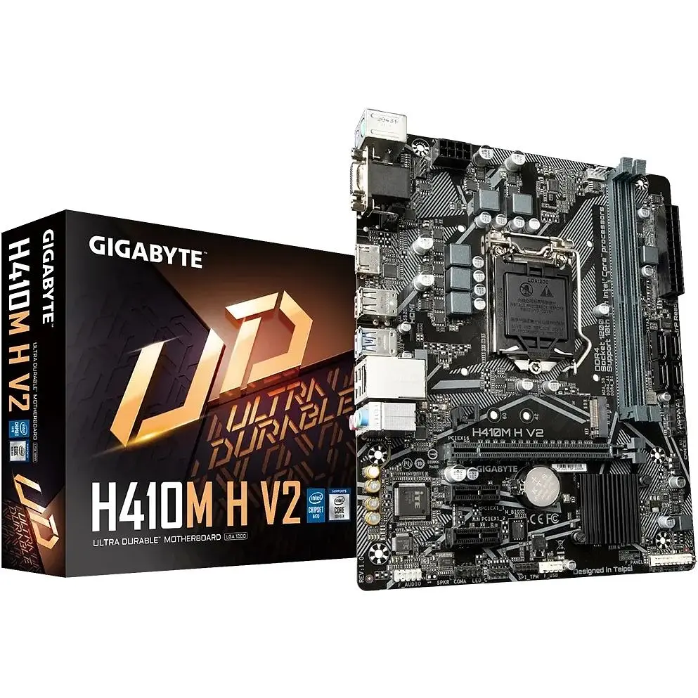 Материнська плата Gigabyte H410M H V2(1200/H470, 2xDDR4, 1xPCIex16, VGA, HDMI, 4xSATAIII, GLan, 7.1ch, mATX) - фото 5