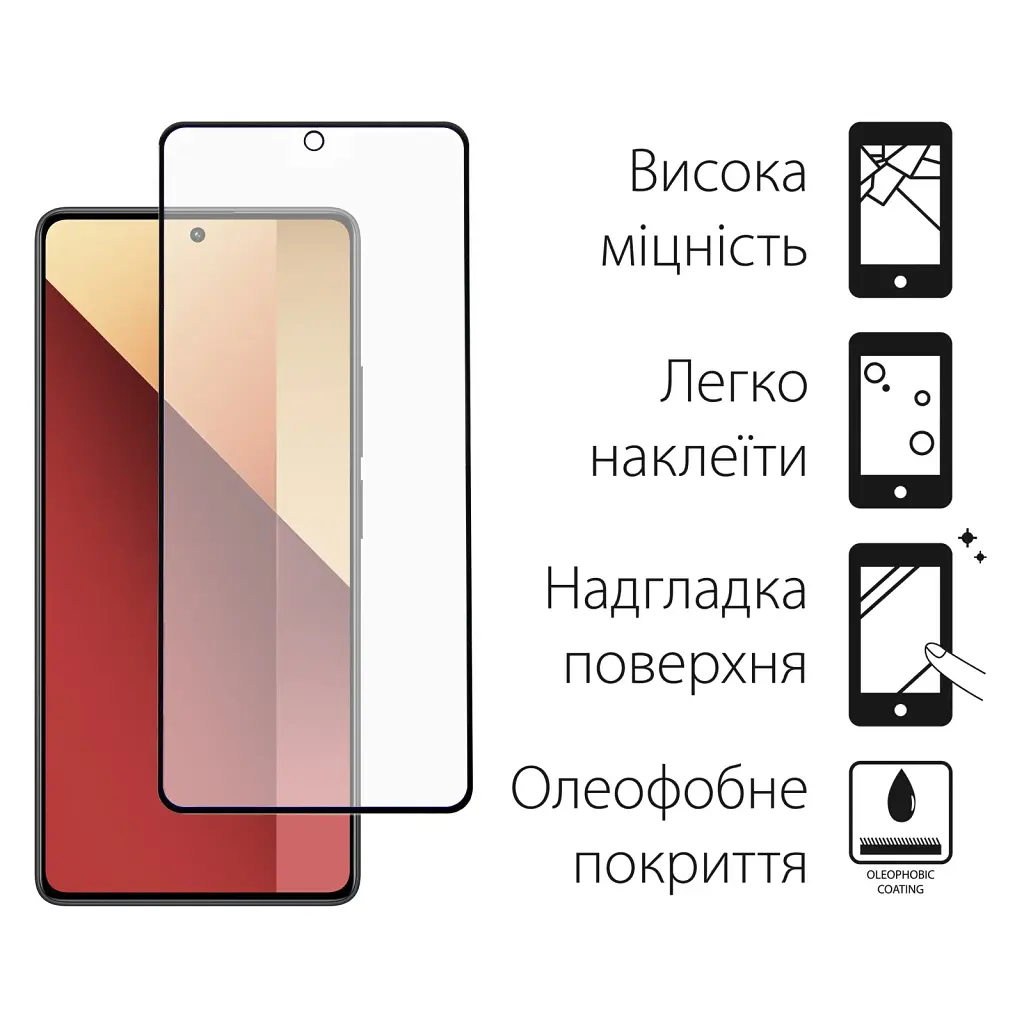 Скло захисне Dengos Xiaomi Redmi Note 13 Pro 4G + camera module glass (DG-TGSCP-03) - фото 2