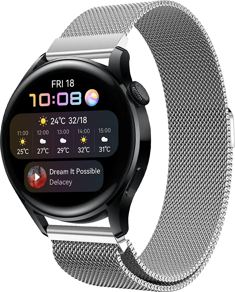 Ремінець 22 мм міланська петля BeWatch для Huawei Watch 3/3 Pro Срібний (1020205.1U) - фото 5