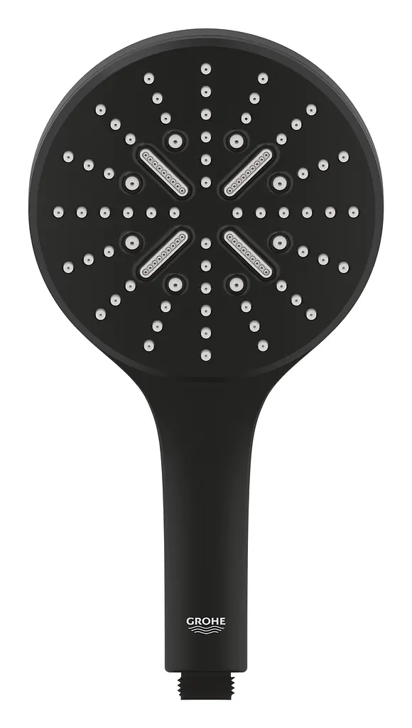 Ручний душ 3 режими струменя Grohe Rainshower Smartactive 130 22127KF0, Чорний матовий - фото 3
