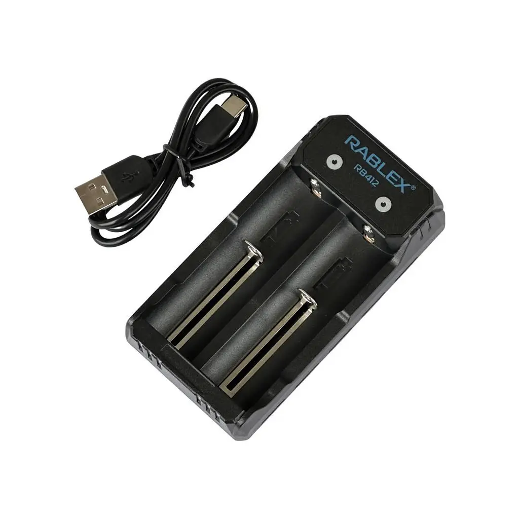 Зарядний пристрій для Rablex RB412 2x18650 та ін./від USB/для високоточних акумуляторів