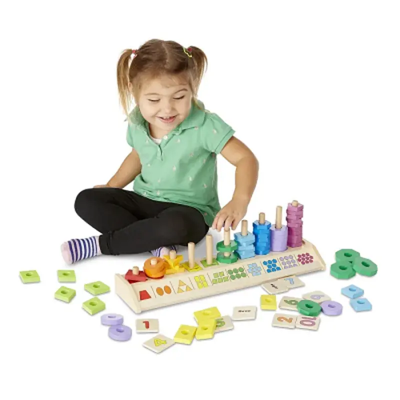 Розвиваюча іграшка Melissa&Doug Дерев'яний сортувальник Колір, форма, рахунок (MD19275) - фото 3