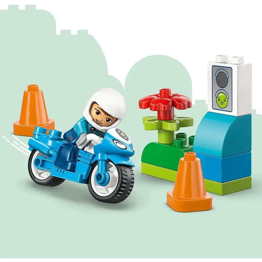 Конструктор LEGO DUPLO Town Синий полицейский мотоцикл 11 деталей (10471) - фото 3