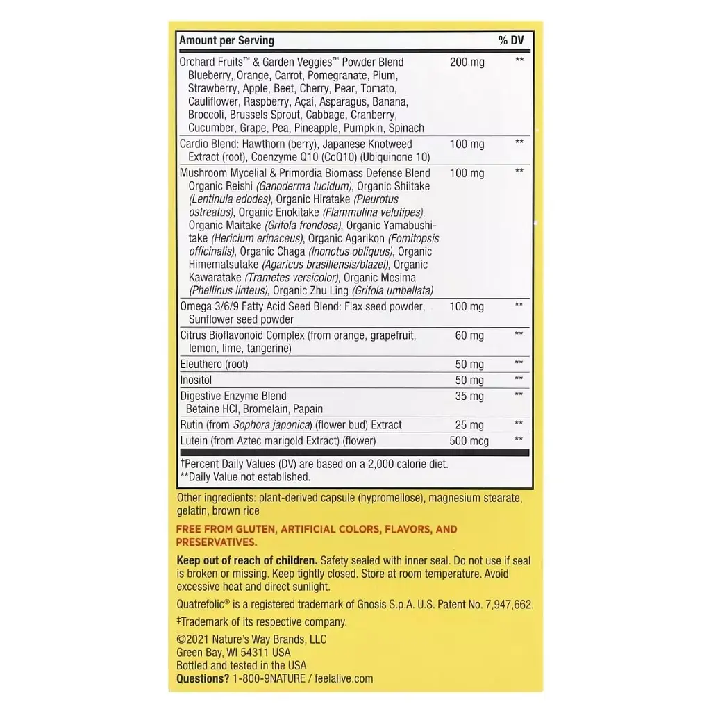 Мультивітаміни підвищеної ефективності Nature's Way Alive! Max6 Potency Multivitamin No Added Iron 90 капсул - фото 4
