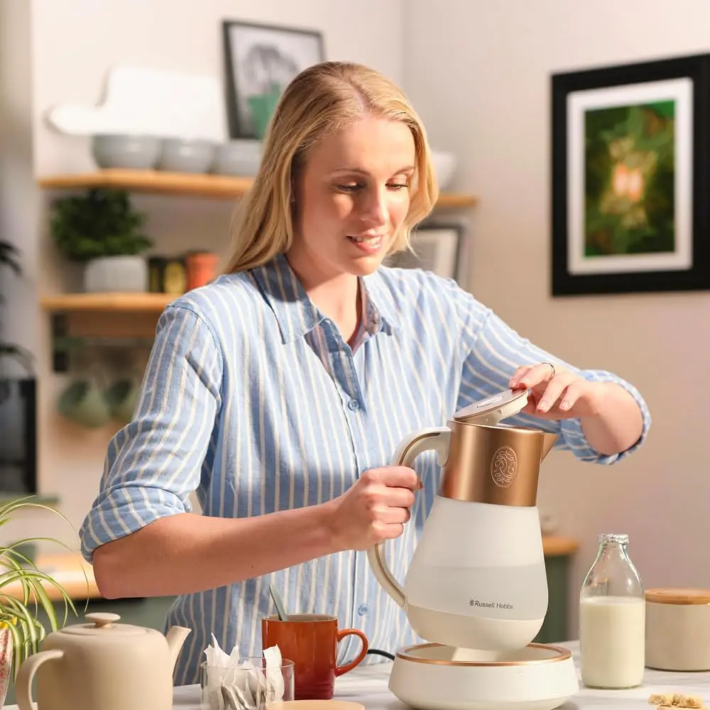 Електрочайник Russell HobbsCalm 1.7 л скло біло-мідний kuh0015321 - фото 6