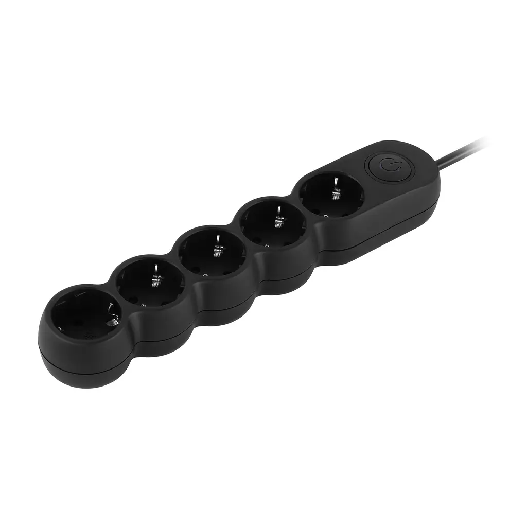 Подовжувач мережевий 5 розеток 3 метри 2E Plus Power Extension 5 Type F 3m 10A Black - фото 4