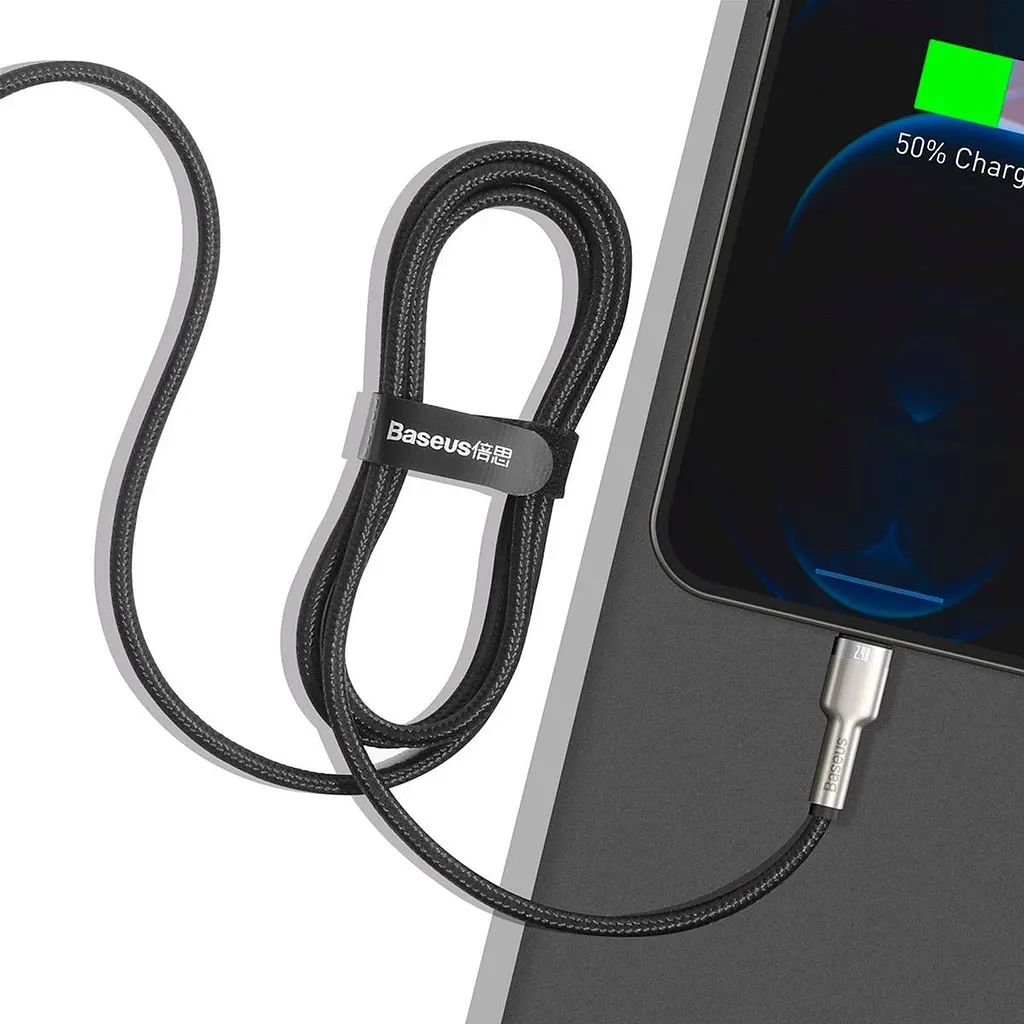 Кабель Baseus Cafule Metal USB to Lightning 1m Black (CALJK-A01) [82093] - фото 8