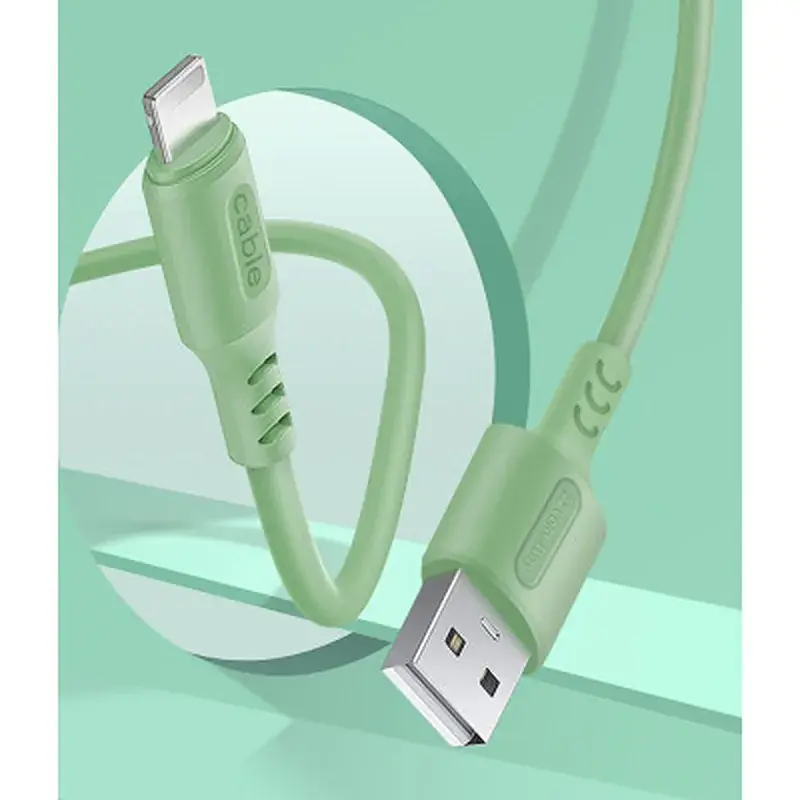 Дата кабель USB 2.0 AM to Micro 5P 1.0m soft silicone green ColorWay (CW-CBUM042-GR) - фото 3