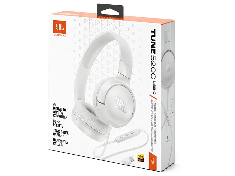 Навушники з мікрофоном JBL Tune 520C USB-C White (T520CWHT) - фото 10
