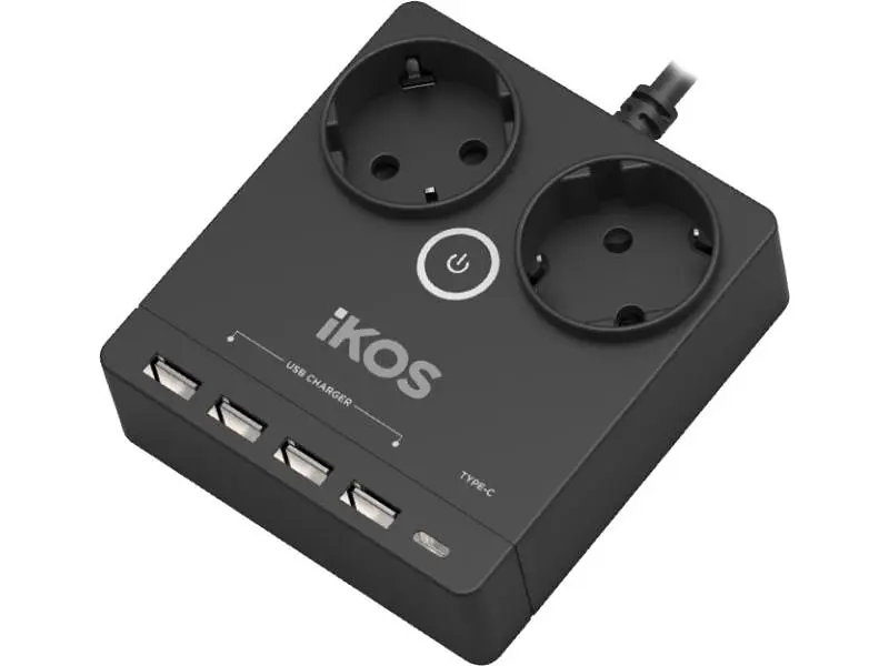Мережевий фільтр Ikos F25S-CU Black (0006-CEF)
