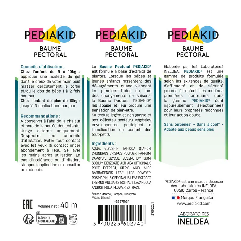 Бальзам против простуды Pediakid Baume Pectoral для детей 40 мл - фото 2