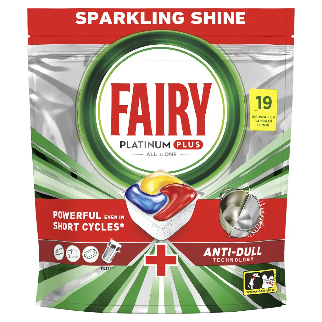 Таблетки для посудомийних машин Fairy Platinum Plus All in One Lemon 19 шт. (8700216236669)