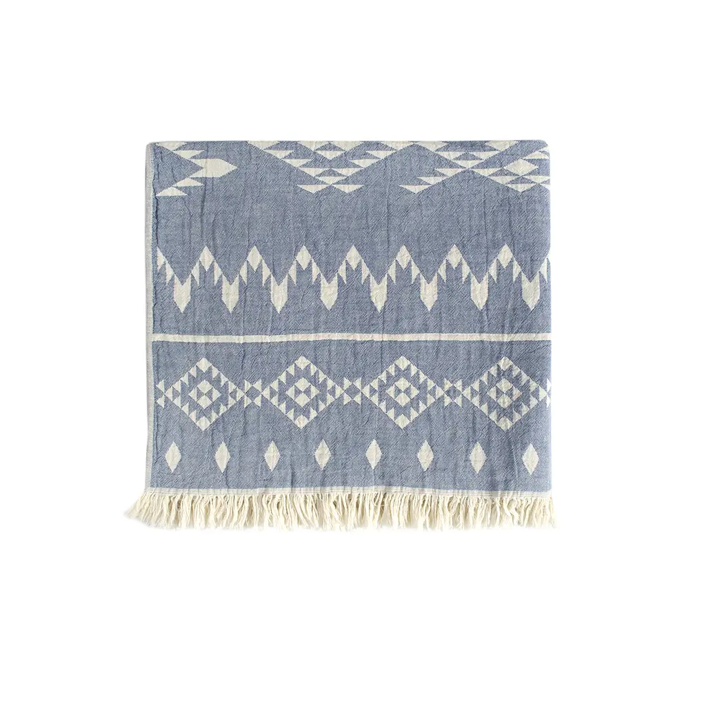 Рушник Barine Pestemal - Kilim 90x160 Denim синій - фото 2