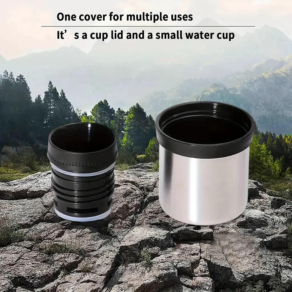 Кружка-термос Vacuum flask 970, 1400 мл · Термос nуристичний з чашкою з нержавіючої сталі - фото 3