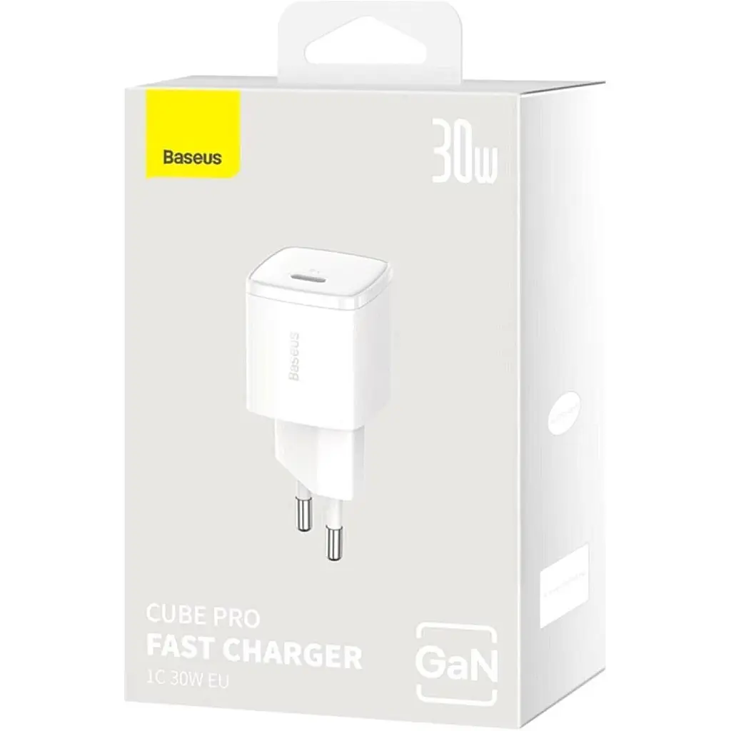 Мережевий зарядний пристрій Baseus Cube Pro USB-C 30W White (CCXF000302) [146303] - фото 8