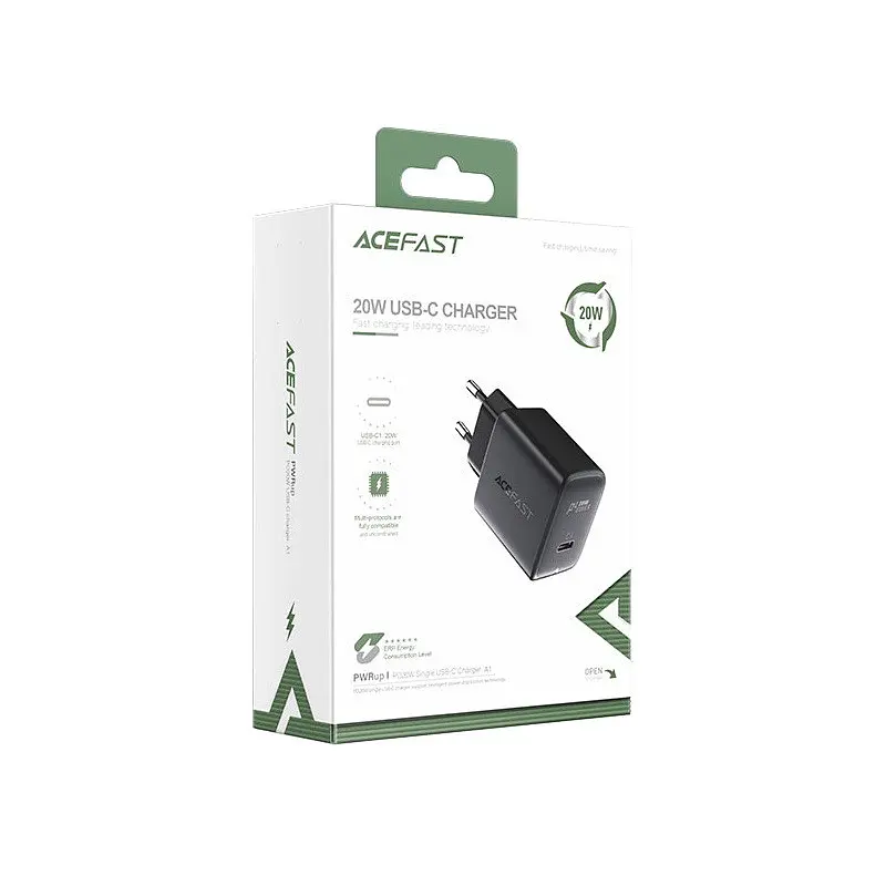 Сетевое зарядное устройство для Acefast A1 PD20W single USB-C charger черный - фото 2