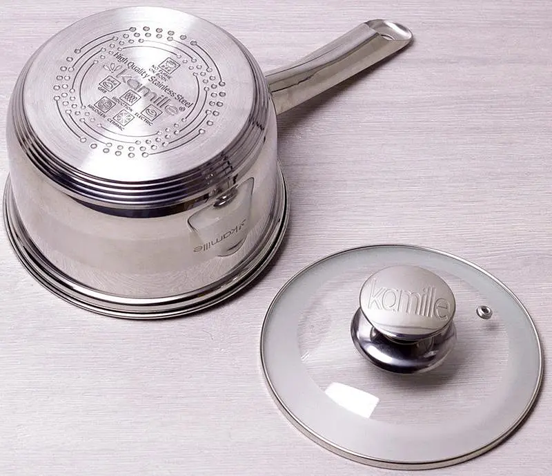 Ківш Kamille Springfield зі скляною кришкою Ø16х10,5 см kuh0007749 - фото 3