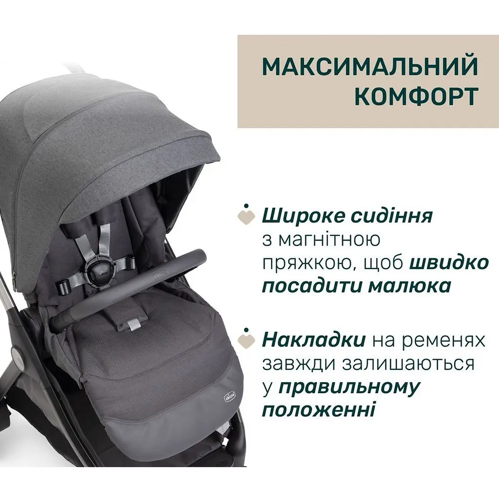 Коляска Chicco Bellagio 2 в 1 темно-серая (87136.45.01) - фото 15