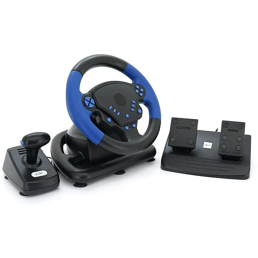 Руль гоночный игровой вибрационный с педалями Voltronic R4/1FA для PC/PS2/PS3/Android - фото 4