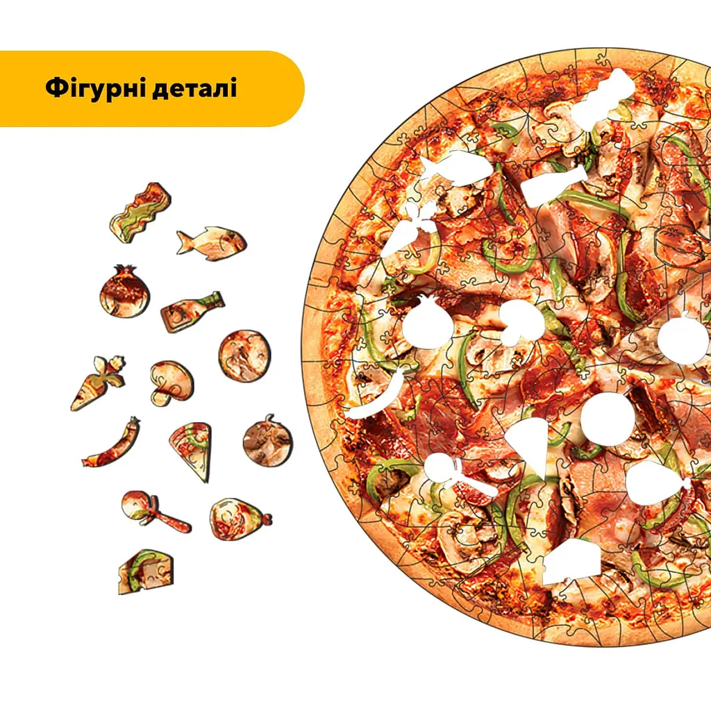 Пазл дерев'яний Піца (It's Pizza Time!), А4, Дерев'яна коробка 100 елементів - фото 3
