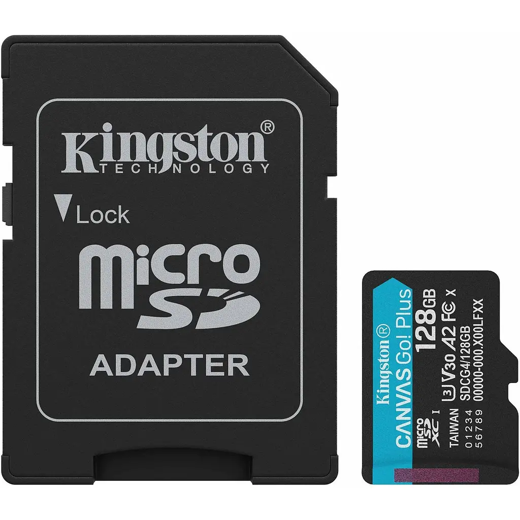 Карта пам'яті Kingston microSDXC Canvas Go! Plus 128GB Class 10 UHS-I U3 V30 A2 + SD adapter (SDCG4/128GB) [141531] - фото 2