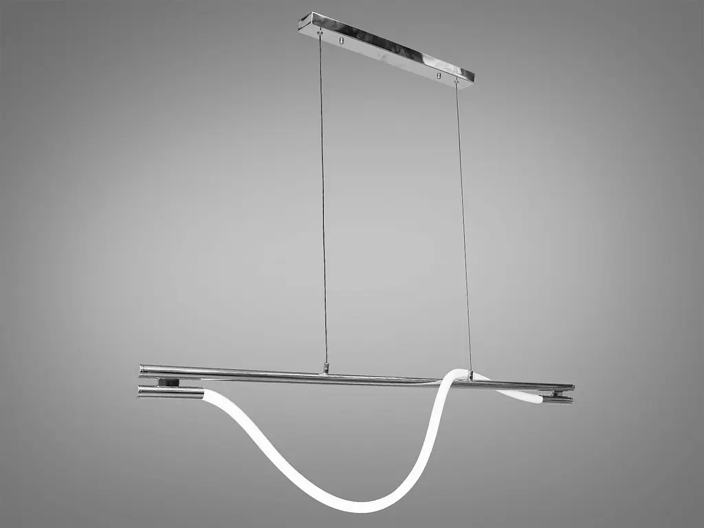 Сучасна світлодіодна люстра в кабінет з серії "Роуплайт", 32W, хром - фото 3