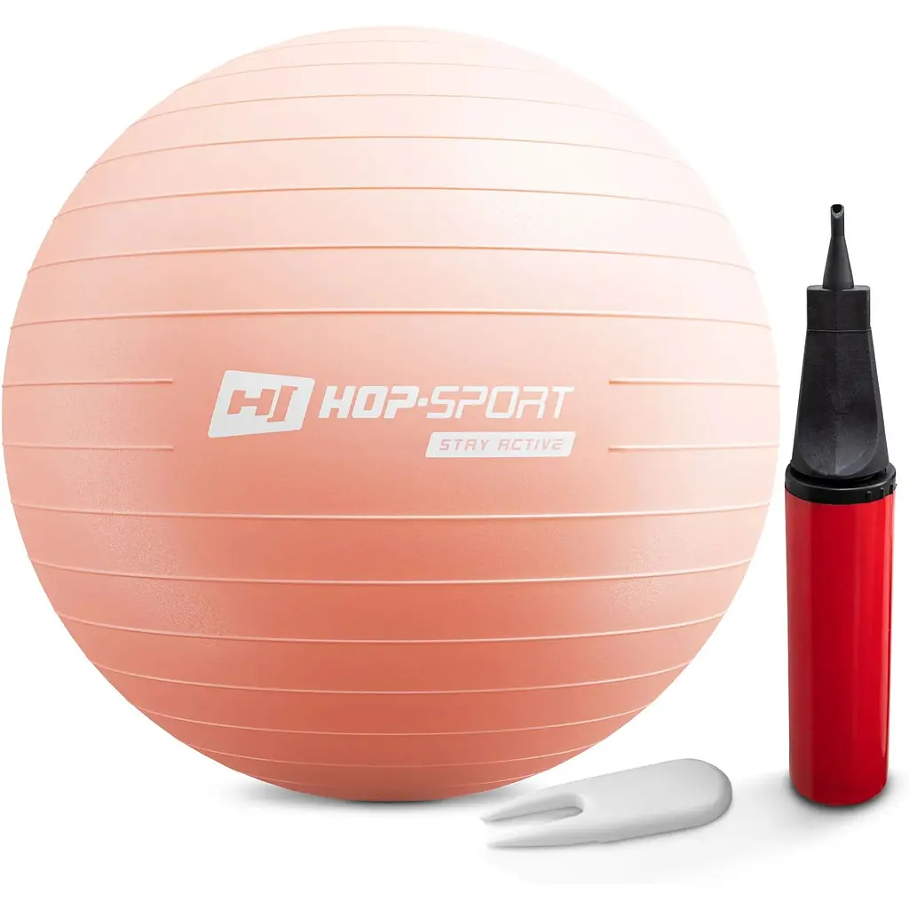 Фітбол Hop-Sport 55см рожевий + насос 2020 - фото 2
